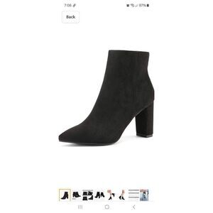 New Size 6 Dream Pairs Sianna1 Black Chunky High Heel Ankle Boots Booties